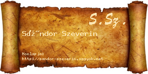 Sándor Szeverin névjegykártya
